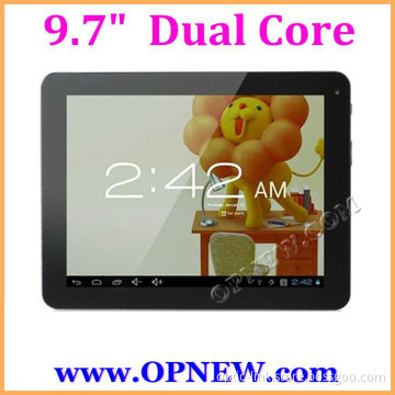 9.7 inch A20 Dual Core Android 4.2 Cortex a9 Dual-core 1.5GHz Bluetooth Wi-Fi External 3G 16GB OPNEW